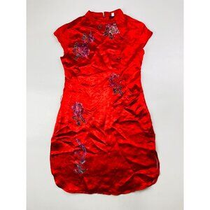Palamon Girls's M 10-12 Geisha Dress With Flowers and Peacock Embroidered Hallow
